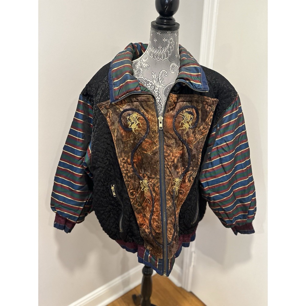 Vintage 80's Sz:22w/ 24w Climate Zone Colorful Embroidered Unicorn Ski Jacket